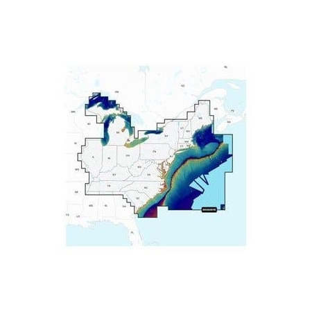 Garmin Navionics Vision+ U.S. East - Lakes, Rivers And Coastal Marine Charts Nvus007R GAR010-C1291-00